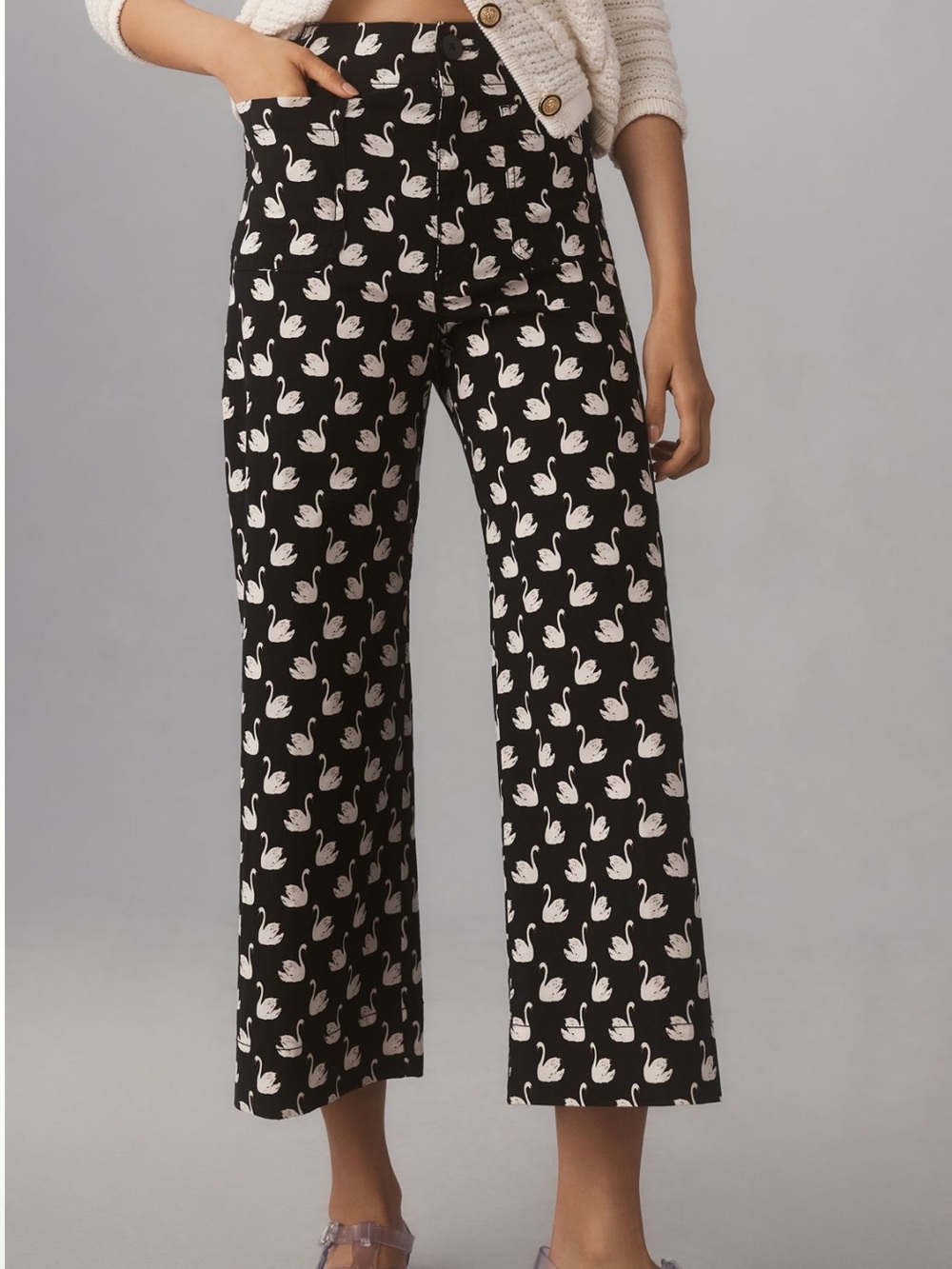 Anthropologie Colette High Rise Wide Leg Crop Pants by Maeve in Magic Fabric - Picture 3 of 9